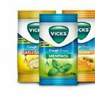Vicks Cough Drops 3 Flavors Menthol, Honey & Ginger - 150 Pcs 100% Original FFSW