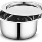 SS Private Stainless Steel Tope /Patila /Bhagona with Stainless Steel Lid (Silve