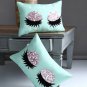 Alina Decor Sea Green and Silver Toned Set of 2 Abstract Rectangle Cushion cover