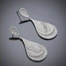 Shaze Silver Toned Teardrop Shaped Drop Earrings (Onesize)Material-Brass