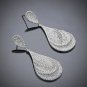 Shaze Silver Toned Teardrop Shaped Drop Earrings (Onesize)Material-Brass