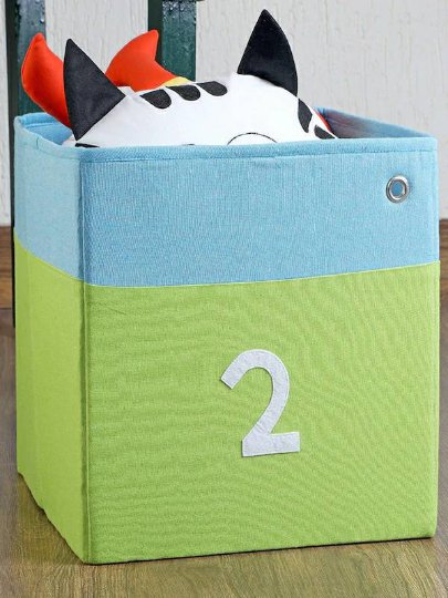Blue and green coloured bag  Small Number 2 Storage Cube get within 7 days