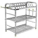 Anti Rust Stainless Steel Bartan Stand /Utensil Organizer Kitchen Use (Size - 18