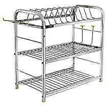 Anti Rust Stainless Steel Bartan Stand /Utensil Organizer Kitchen Use (Size - 18