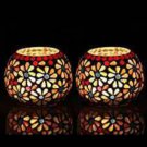 Enjoy fest with The Purple Tree Moroccan Mosaic Glass Tea Light Candle Holder