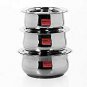 Sumeet Stainless Steel Cookware Set with Lid, 1.1 L, 1.6 L, 2.1 L (3 Pieces) St