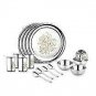 Jensons Stainless Steel Daisy Dinner Set - 16 Pieces - Silver - Heavy Gauge with