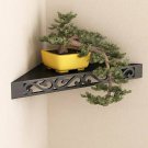 Home Sparkle Black Carved Corner Wall Shelf get fast through DHL Express