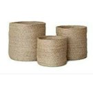 Indoor and Outdoor Sack handcrafted Woven Round Pots Bag natural jute and cotton