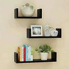 Style OK Wooden Wall Rack Shelves Set of 3 Shelves (4x16x4,4x12x4,4x8x4)Inches M