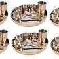 Navratan - Handicraft Hammered Steel Copper Home Hotel Restaurant Dinner Set Tha