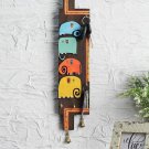 Happy homes, VarEesha Brown and Blue Handcrafted Elephant Family of Four Key hol