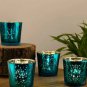 Christmas, Eid, Diwali festive mood, Set of 4 Blue and Mercury Silver T - Light