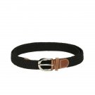 Harvard Unisex Black Woven Design Belt(34 Size,Width -2.5cm,Synthetic)