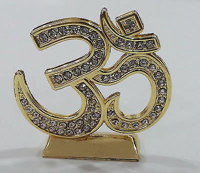 ORNAMENTAL STONE STUDDED SHIV OM RELIGIOUS CAR DASHBOARD/OFFICE TABLE DECOR FS