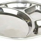India Big Shop Stainless Steel Round Dining Plate 4 Compartment Thali,Children ,