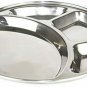 India Big Shop Stainless Steel Round Dining Plate 4 Compartment Thali,Children ,