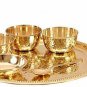 Hammered Brass Thali Set of 7 Pcs including 3 Bowls 1 Glass 1 Plate 1Dinner Plat