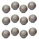 Wow Golden Wax Silver Glitter Ball Design Candle for Decoration (Pack of 12)