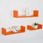 Style OK Medium Density Floating Fiber Wall Rack Shelves (Orange, 4" x 16" x 4")