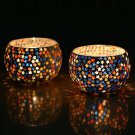 Festive season, Homesake Set of 2 Moroccan Glass Star Mosaic Tea Light Candle Ho