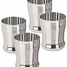 Style OK Stainless Steel Water Juice Glasses Set , 400 ml, Silver, Pack of 4