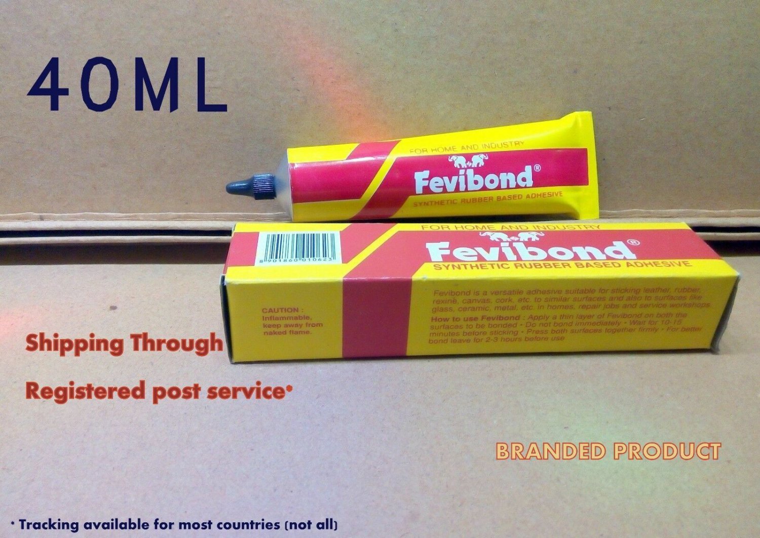 Fevibond Synthetic Rubber Base Glue Adhesive Canvas Cork Rexine Leather 40ml FSW