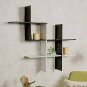 Style OK Floating Wall Rack Shelves Black and White (MDF - Medium Density Fiber)