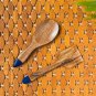 Indigo Pack Hand Painted Serving Spoon and Spatula in Mango Wood