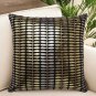 Nisrag Home Black and Gold Toned Single Geometric Square Cushion Cover