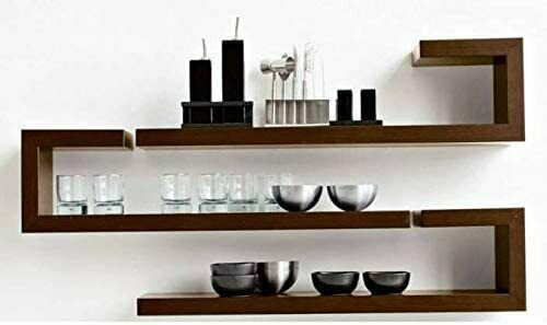 Style OK Wall Rack Shelves Kitchen Set Brown (5 x 26.5 x 12)Inches MDF - Medium