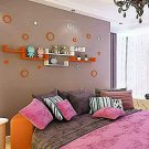 Style OK Wall Rack Shelves Orange and White Set of 6 Shelves, Home Decoration Wa