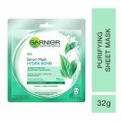 Garnier Skin Naturals, Face Serum Sheet Mask, Green Tea, 32gm, free shipping