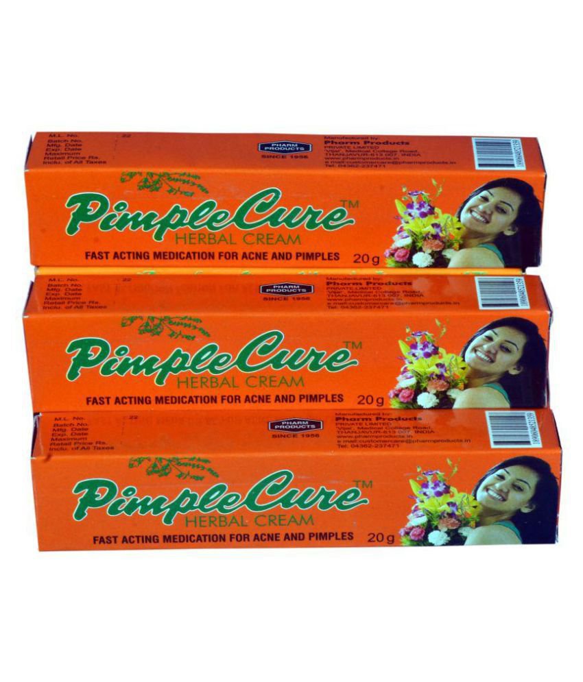 PHARM PRODUCTS PIMPLE CURE HERBAL CREAM ANTI ACNE & PIMPLES CREAM Moisturizer 60 gm Pack of 3