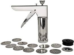 Kitchen Utensils Sev Maker Murukku Noodles Stainless Steel 15 Jaalis, (Silver Colour)