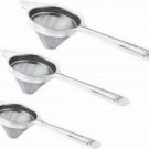 3 Set of Stainless Steel Tea Strainer Utensils kitchenware Different Size