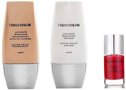 Modicare ultimate radiance ( foundatin + primer ) + nail paint  (3 Items in the set)