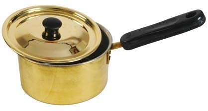 Brass Saucepan Cooking Pot Cookware Pan with Lid and Handle