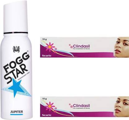 clindasil Treatment of Acne SKINCream (Pack Of2)+Fogg Star Jupiter (Pack of1)(3 Items