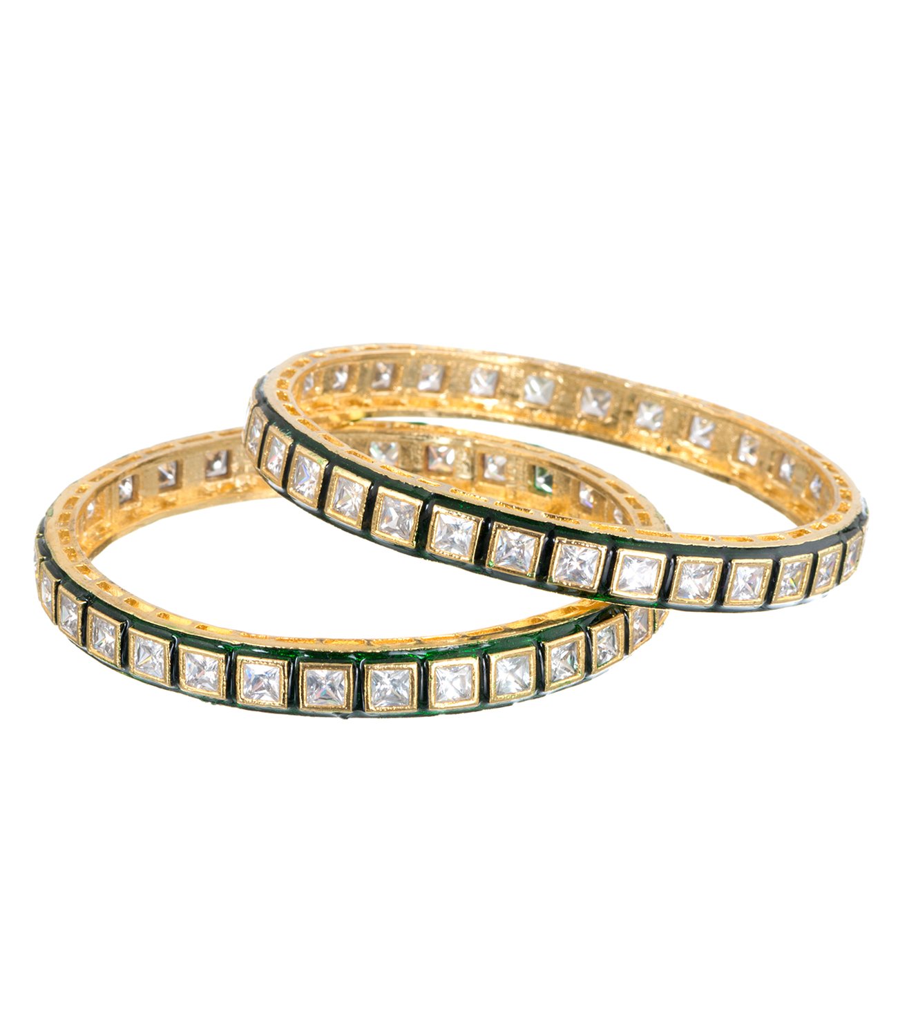 KUNDAN KANGAN GREEN (BANGLES 2N - 2.4"")