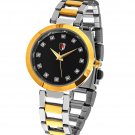 SM LADIES STONE EMBEDDED BLACK DIAL WATCH