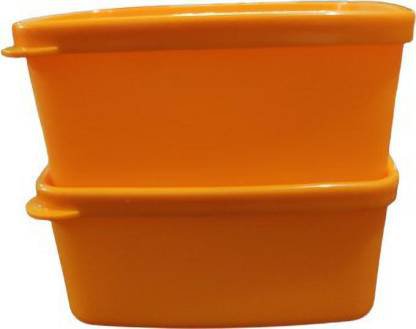 TUPPERWARE Cool n fresh papaya yellow grocery container set of 2 - 450 ml