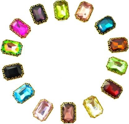 Embroiderymaterial Multicolor Crystal Craft, Embroidery & Jewellery Making (14 Stones)