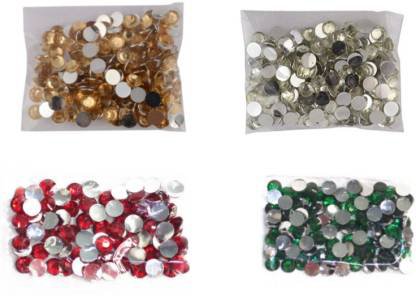 Sei Bella Round Shapes Crystal Kundans, Stones for Jewellery Making/Decorating Crafts- 4 colours