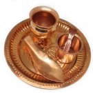 Shv  Aachmani with Copper Puja Thaali, Tambe Ka Lota  (1 Pieces, Brown)
