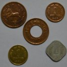 Sansuka ONE PAISA ( Pice) Coins Collection of 5 Coins -Aluminum Coins Modern