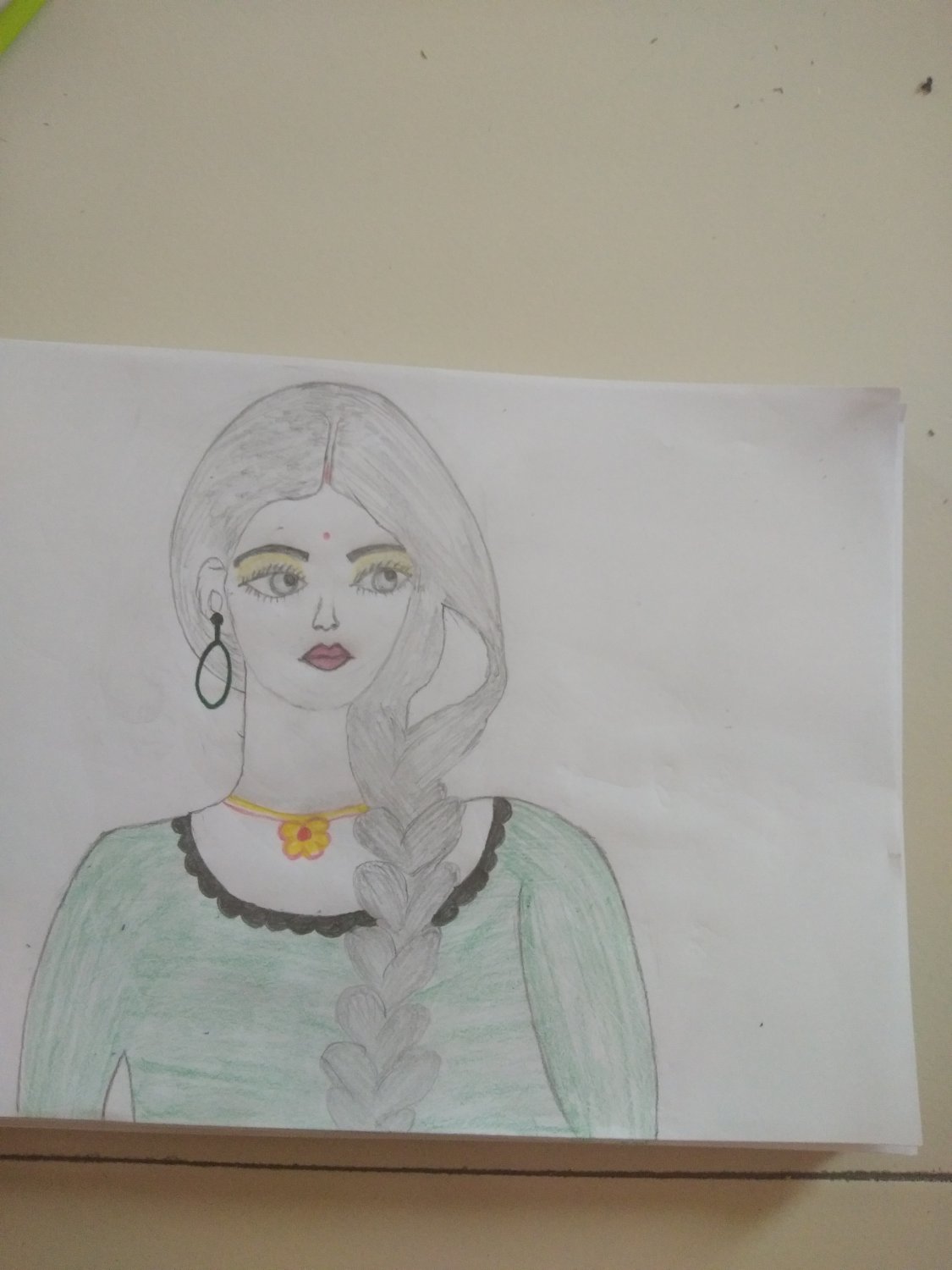 AN ALLURING INDIAN BEAUTY MAKE UP POST CARD ( A4 SIZE SHEET )