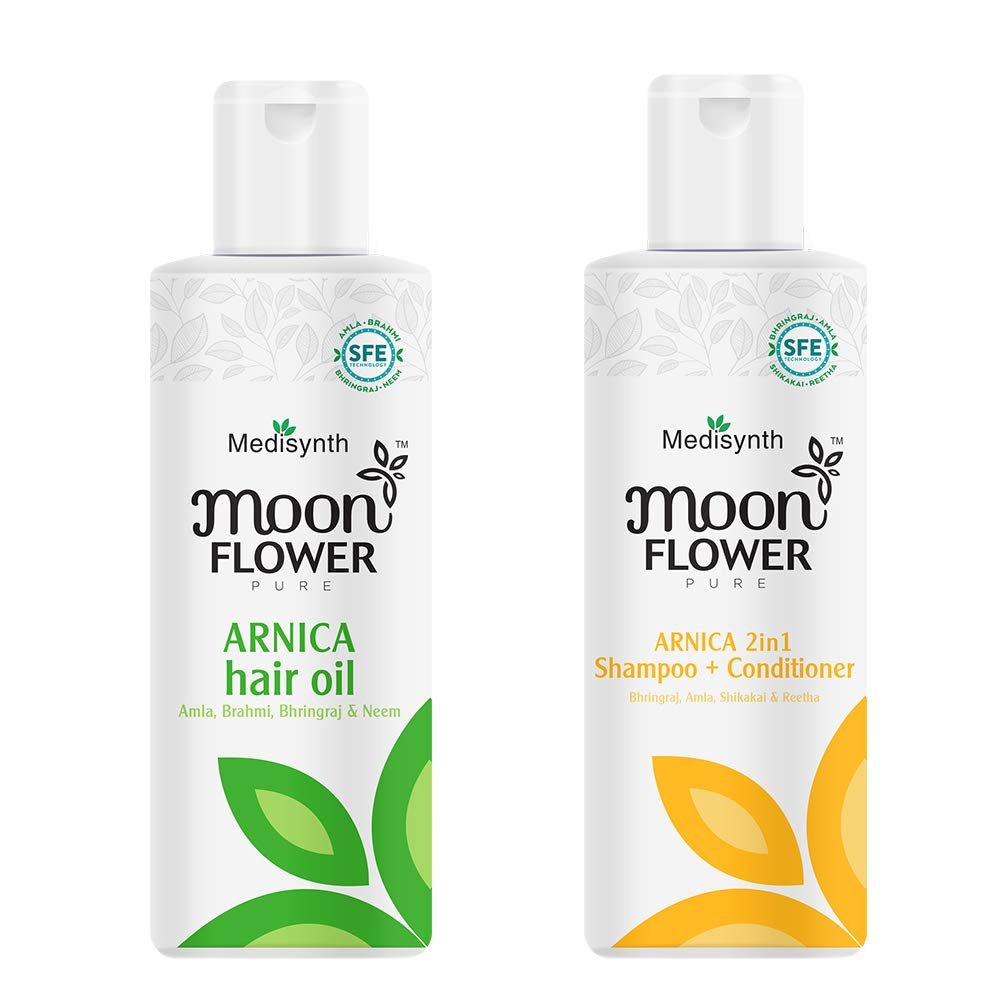 Moonflower Arnica Hair oil and Arnica Shampoo + Conditioner