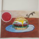 CARD OF BURGER AND KETCH UP