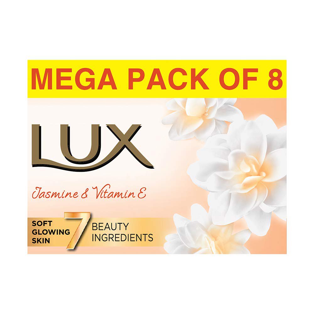 Lux Jasmine & Vitamin E Beauty Soap Bar pack of 8x150 gm